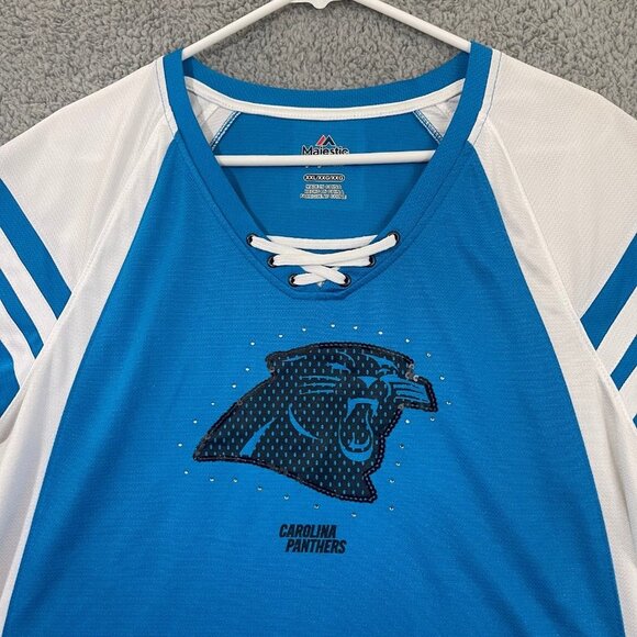 Carolina Panthers Jersey Women’s XXL Majestc Short Sleeve NFL Jersey Shirt‎ - Picture 2 of 10